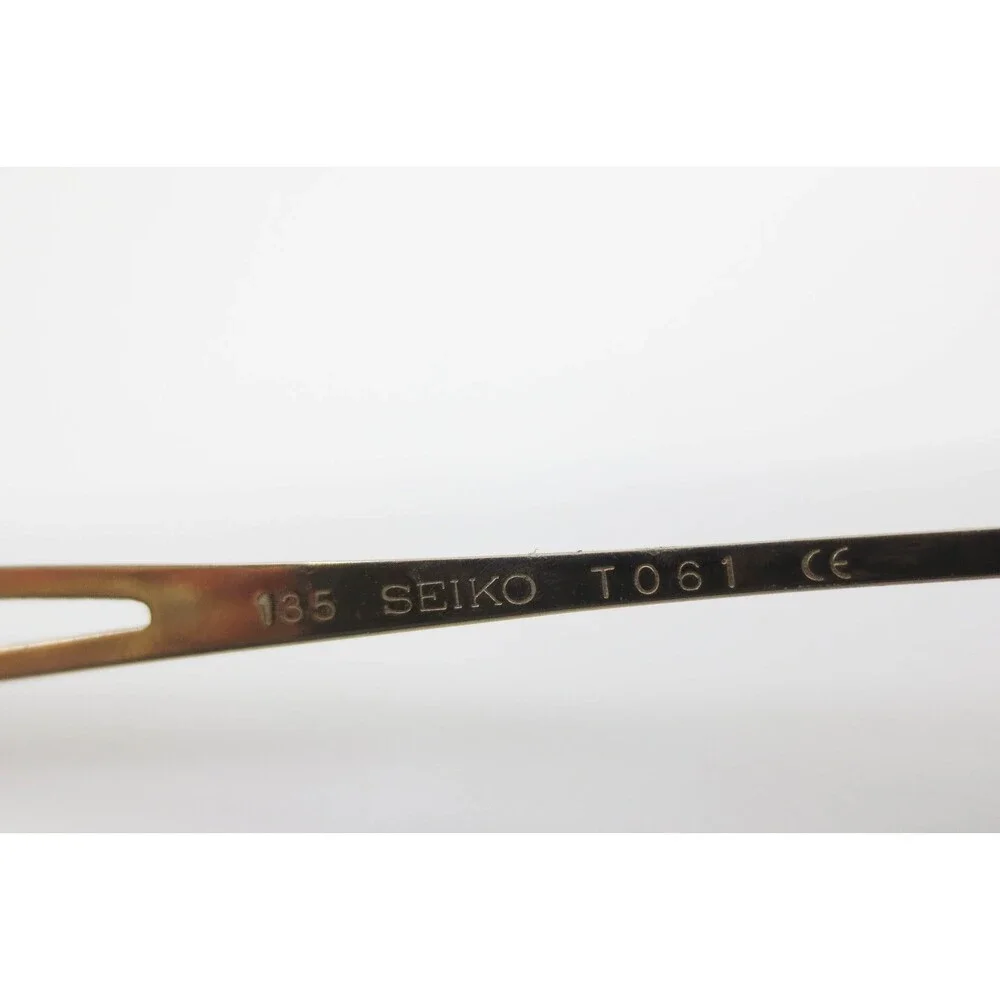 Seiko T061 Gold Oval Eyeglasses Frames 51-17-135 Japan Metal Designer Glasses